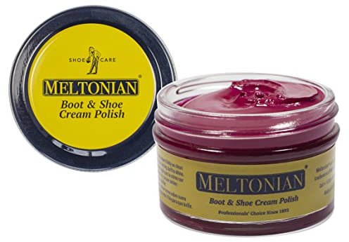 Meltonian Cream | Raspberry 103 | Quality Shoe Polish for Leather and Leatherette (Synthetic) | Use on Boots, Shoes, Belts, Gloves, Purses and Accessories | Leather Conditioner | 1.7 OZ Jar
