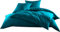 Mako-Satin Baumwollsatin Bettwäsche Uni einfarbig zum Kombinieren (Bettbezug 200 cm x 220 cm, Petrol Blau)