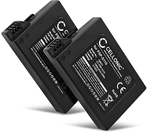 CELLONIC, Akku für Spielekonsole kompatibel mit Sony PSP Slim & Lite 2, & 3, PSP-S110 (3.7V, 1200mAh) 2 Stück