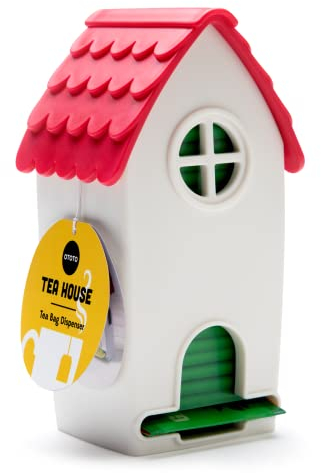 Ototo Tea Bag Holder, 19 x 10 x 9 cm, White/Red