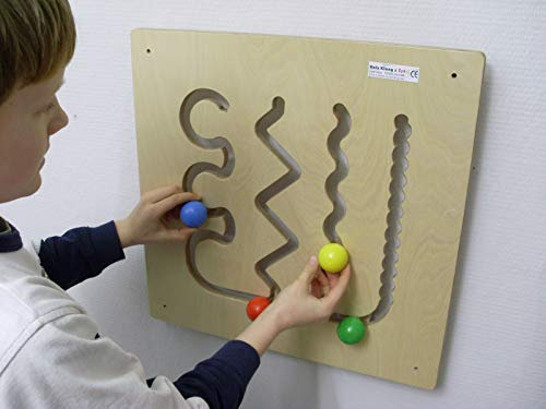Wandspiel Parcours / Material: Holz / Farbe: Natur / Größe: 48 x 48 cm / Made in Germany / 3+