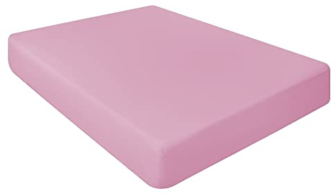 Pack of 2 (two) Luxury Percale Cot Bed Fitted sheets available in 14 colours (Pink, 70 x 140 x15 cm)