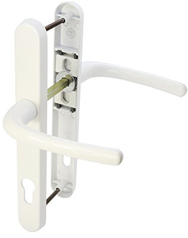 Ultra UPVC Door Handle Sprung 92PZ 215mm Screw Centres Double Glazing Pair Set (White)