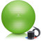 BODYMATE Gymnastikball Sitzball Trainingsball mit GRATIS E-Book inkl. Luft-Pumpe, Ball für Fitness, Yoga, Gymnastik, Core Training, für starken Rücken als Büro-Stuhl Lime-Green 65cm
