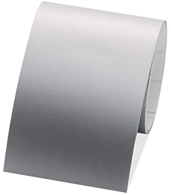 Bordüre selbstklebend, 4cm breit & 5m lang, 1 Rolle für Tapeten, Wandabschluss, Möbel in Wohnzimmer & Schlafzimmer (Silber)