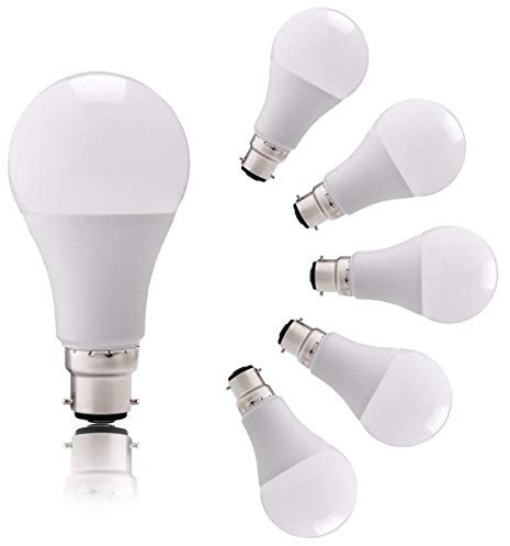 B22 Bayonet Cap LED Light Bulbs Warm White, 9W 910LM Equivalent 60W A19 Bulb, Soft Warm Light 2700K, Frosted, Pack of 6, by Brightfour