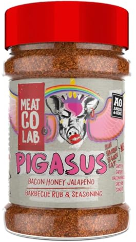 Angus & Oink | Pigasus Bacon Honey Jalapeno Barbeque Rub & Seasoning | Perfect for Pork, Chicken, Chops & Chips | Ideal for Grilling, Smoking & Oven | 200g
