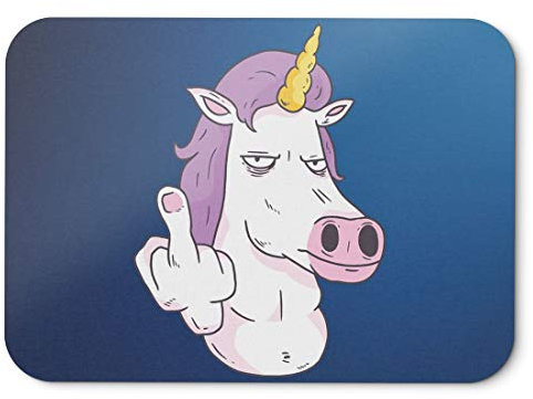 BLAK TEE Angry Unicorn Finger Mouse Pad 18 x 22 cm in 3 Colours Blue