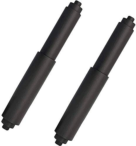 Toilet Paper Holder Roller 2pcs Black Color Plastic Toilet Tissue Flexible Holder Replacement Bathroom Plastic Spring Loaded Insert Spindle