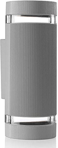 Auraglow Indoor/Outdoor Double Up & Down Wall Light - Silver - Fitting Only