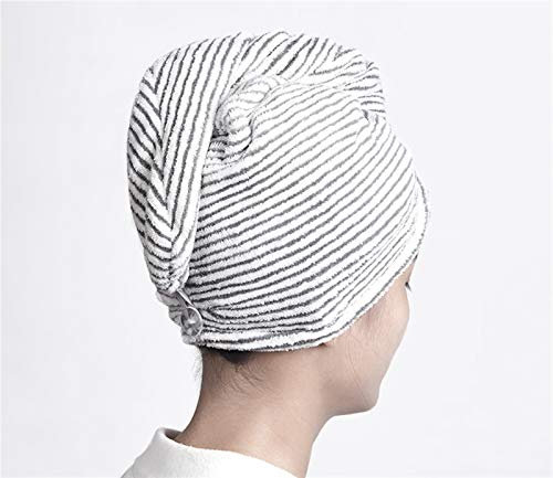 ZZDH Hair Towel 2 Pack Bamboo Charcoal Fiber Hair Drying Towel Hat Bath Shower Head Turban Wrap Absorbent Quick Dry Hair Towels Cap For Women (Color : C 2pcs)