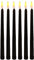 RavrsBiy Pack of 6 Black LED Birthday Candles,Yellow Flameless Flickering Battery Operated LED Halloween Candles