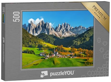 puzzleYOU: Puzzle 500 Teile „Santa Maddalena mit magischen Dolomiten, Südtirol, Italien“ – aus der Puzzle-Kollektion Südtirol