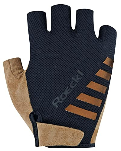 Roeckl Igura Fahrrad Handschuhe kurz schwarz/beige 2023: Größe: 6.5