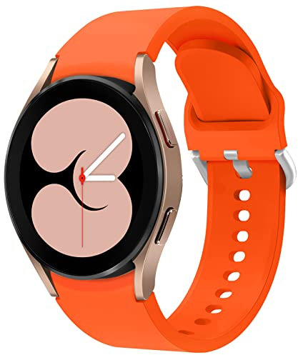 Cinturino in Silicone Morbido per Samsung Galaxy Watch 5/4 40mm 44mm,20mm Cinturino di Ricambio Sportivo Senza Spacco per Galaxy Watch 4 Classico 42mm 46mm/Watch 5 Pro 45mm/LTE 44mm,Arancione Chiaro