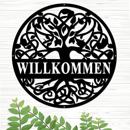 ersonalisierter Baum des Lebens Metall Zeichen Familiennamen, mit Namen für die Haustür Personalisierte Geschenke Wanddekoration Schilder Individuelles Geschenk Hochzeitsgeschenk Jahrestag Schild