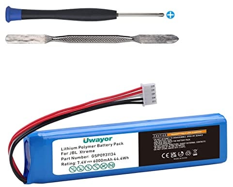 Uwayor 6000mAh Ersatzakku für JBL Xtreme Bluetooth-Lautsprecher, Extreme Teilenummer GSP0931134, 7,4V JBL Xtreme Akku mit Installationswerkzeug