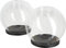 VBS Lot de 2 bougies à chauffe-plat Boule en verre Ø 10cm Bougie à chauffe-plat Verre à vent Bougeoir