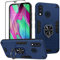 Btstring Hülle kompatibel mit Samsung Galaxy A40 mit Schutzfolie, Militär Standard Stoßfest Handyhülle Case Hybrid Metall Ring Halter Schutzhülle Handy Hüllen Cover -Blau