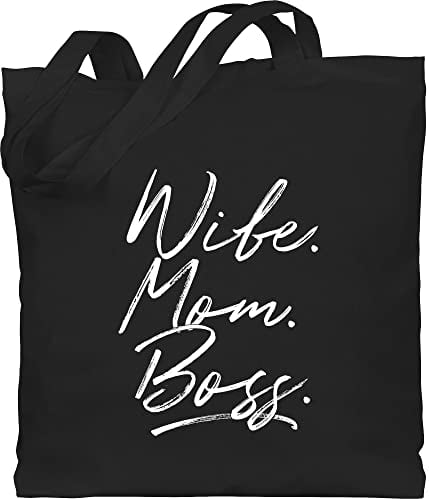 Baumwolltasche - Taschen - Momlife - Wife Mom Boss. Best Mom Muttertagsgeschenke Super Mama Beste Mom Life - Unisize - Schwarz - tasche zum muttertag mutter mum einkaufstasche