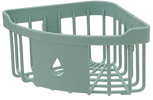 Duschablage Ohne Bohren Duschregal Kunststoff Eckregal Badregal Badezimmer Regal Selbstklebend Duschkorb für Bad Küche Toilette (Grün)
