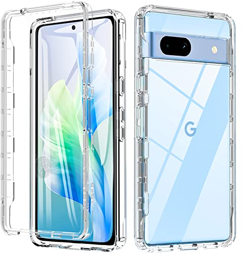 Funda para Google Pixel 7a, funda Pixel 7a, protección completa de 360 grados, transparente, resistente a los golpes, con protector de pantalla integrado de PET, para Google Pixel 7a, transparente
