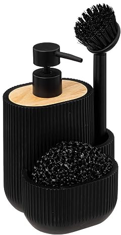 5five Seifenspender mit Zubehör, 500 ml, Schwarz
