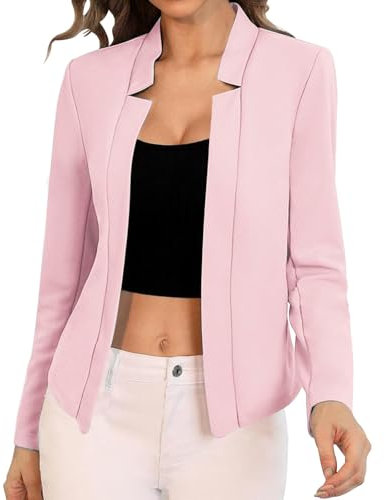 FWAY Blazer Donna Elegante Maniche Lunghe Blazer Cardigan Casual Business Foderato Anteriore Aperto Giacca
