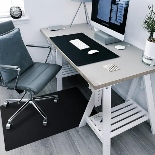 Floortex Bodenschutzmatte Cleartex advantagemat aus phthalatfreiem Vinyl für Hartfußböden, 90 x 120 cm, rechteckig, schwarz
