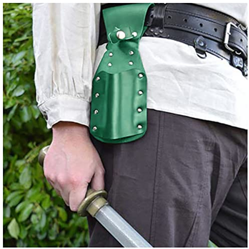 Medieval Warrior Samurai Leg Dagger Scabbard Sheath Thigh Harness Sword Knife Holder Holster Assassin Cosplay Frog Part, LAPP Medieval style (Green)