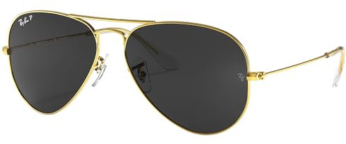 Ray-Ban Pilot Aviator Original mit Care-Kit (Gold | Black Polarized, Large 58)
