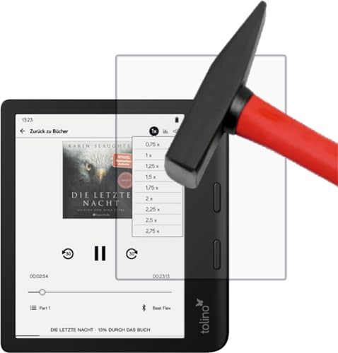 | 2x für Tolino Vision Color - Extrem harte 9H Schutzfolie KLAR transparent