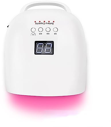 Lampe à ongles UV, Lampe à ongles LED UV Lampe à ongles rechargeable 86W Sèche-vernis à gel sans fil Lumière rouge Manucure Lumière avec poignée Lampe à LED UV sans fil for ongles pour le salon ou la