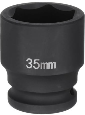 sourcing map Douille à choc 6 pans 3/4 35 mm métrique 40Cr Alliage Acier Axe Douille à choc