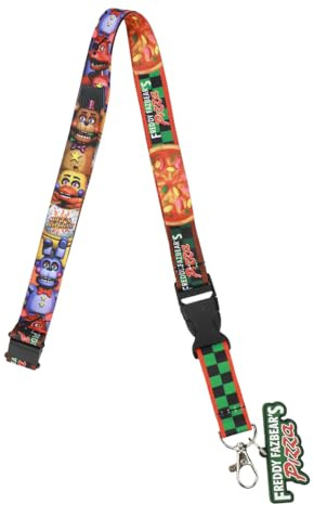 Five Nights at Freddy's Charakter-Collage, 55,9 cm, Schlüsselband mit transparenter Ausweishülle und Gummi-Anhänger