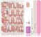 French Falsche Nägel Set - 240Pcs Press On Nails Kurz Square - Künstliche Fingernägel Zum Aufkleben - Französische Acryl Nagelspitze DIY Nagelkunst für Frauen (Nude Medium French)