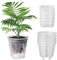 FYOBOT Macetas de PláStico Transparente de 6 Pulgadas para JardíN, Maceteros con Riego AutomáTico, Paquete de 5 Macetas de PláStico para Vivero con DepóSito Profundo