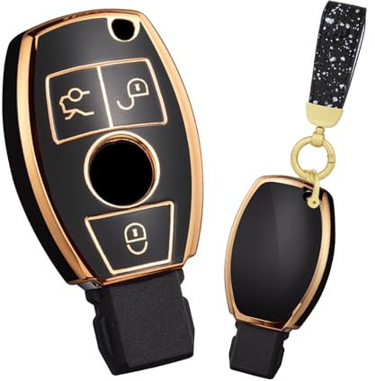 TECART Smart Autoschlüssel etui Passt für Mercedes Benz A B C E ML S R CL CLK klasse W164 W176 W245 W204 W211 W212 W245 A209 A203 TPU Schlüsselgehäuse Schlüsselbox Schlüsselschutz 3 Tasten Weiß C