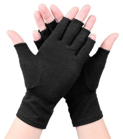 HSTWODE Halbfinger Outdoor-Sporthandschuhe, Winterhandschuhe ohne Finger, Strickhandschuhe für Männer und Frauen, entlasten die Gelenke und reduzieren den Druck (Schwarz, M)