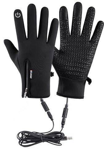 Gants chauffants USB pour homme et femme, gants chauffants, gants électriques, gants tactiles d'hiver, gants imperméables, inserts chauffants, batterie rechargeable,