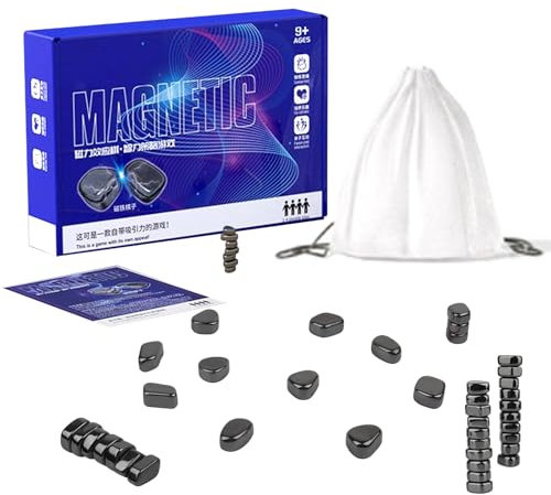 Magnetspiel, Magnetisches Schachspiel, Magnet Schach Tischspiele, Magnetisches Pädagogisches Magnetisches Steinbrettspiel, Puzzle Checkers Game für Familientreffen und Reiseschach-Set