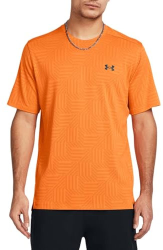 Under Armour Men's Tech Vent Geotessa Short Sleeve T-Shirt in Orange