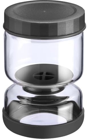 Westmark Abtropfglas 1 Stk – Multifunktionales Einlegeglas für Kimchi & Gurken zum Abtropfen und Servieren – Transparent/Schwarz, 750 ml, Glas