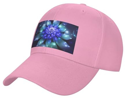 WSHFFILO Casquette de baseball réglable avec fleurs bleues fantaisie pour homme et femme, rose, 5-8
