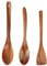 3 Piezas Cuchara De Madera, 30cm Espátulas De Madera para Cocinar, Cuchara De Cocina, Cuchara De Mango Largo, para Sartén, Cocinar y Agitar