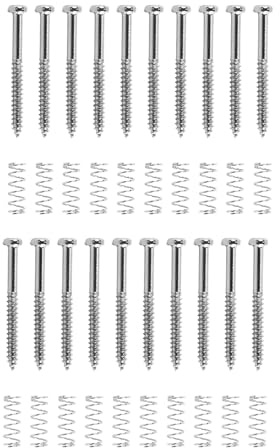 Nicear Lot de 20 vis de montage pour micros de guitare basse et ressorts pour micros Precision P Bass ou P90 Soap Bar, nickel