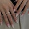 Press On Nails - Short Medium Almond False Nails - White Pink Gradient Fake Nails With Bow - Stiletto Natural French Tip False Nails - Full Cover Acrylic Stick On nails For Women Girls DIY Nail Art