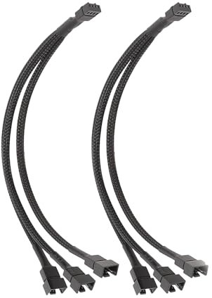 YHAILI Câble répartiteur de ventilateur 4 broches PWMs 24,9 cm, répartiteur de ventilateur PC 1 vers 3/2/1, câble d'extension de ventilateur PC