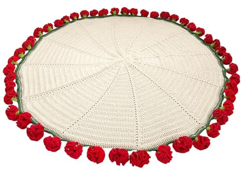 Generisch Häkelblumen-Decke | Wohndekoration Häkeldecke Mit Blumendesign,Sanfte Familien Sofadekoration Boho Charme Für Wohnzimmer Schlafzimmer
