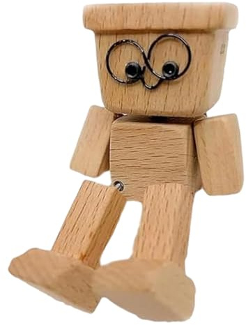 Generisch Wackelnde Holzfigur Mann - Dekorative Holzpuppe beweglich | Schwingende Figur Holz Handarbeit | Wackelfigur lustig kreativ - Deko Schreibtisch Zuhause Geschenkidee
